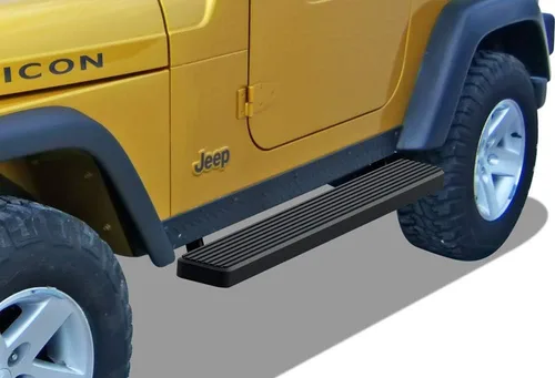 Vista 8 de APS iArmor Escalones Laterales de Acero Inoxidable para Jeep Wrangler 1987-2006 (Resistente, Recubierto en Polvo Negro)