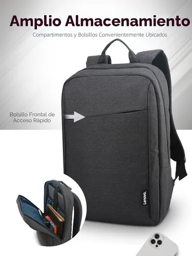 Vista 2 de Mochila para portátil Lenovo B210, 15.6 pulgadas para portátil/tableta, duradera, repelente al agua, ligera, diseño elegante, elegante para viajes