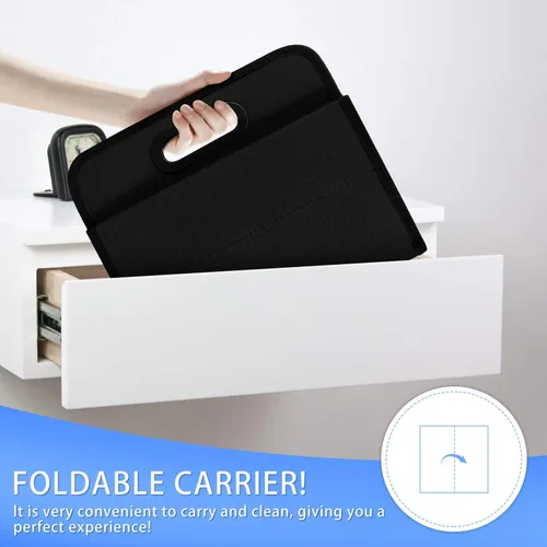 Vista 5 de Portabebidas portátil para 6 tazas, con asa, soporte plegable reutilizable para café, vino, latas, lleva de forma segura bebidas frías y calientes