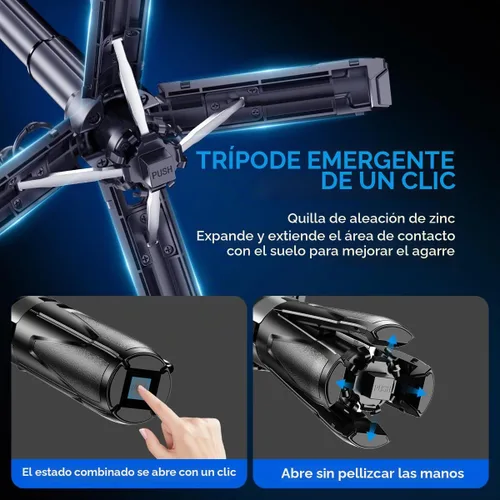 Vista 8 de Trípode magnético para iPhone con control remoto, palo selfie portátil 4 en 1 con soporte extensible, trípode de viaje para teléfono para iPhone 17