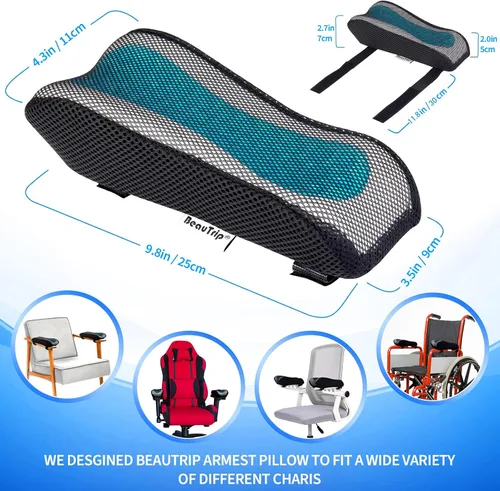 Vista 5 de BEAUTRIP Almohadillas ergonómicas para reposabrazos de oficina, cojín de soporte de codo para computadora, juegos y sillas de escritorio