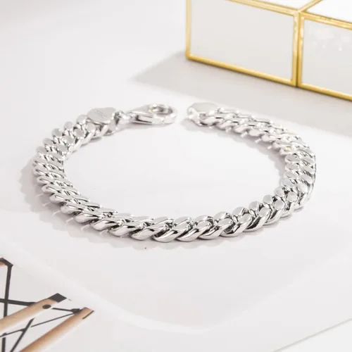 Vista 8 de Pulsera de plata de ley 925 maciza de eslabones cubanos Miami de 0.315 in a 0.630 in, pulsera cubana sólida gruesa para hombres y niños, joyería