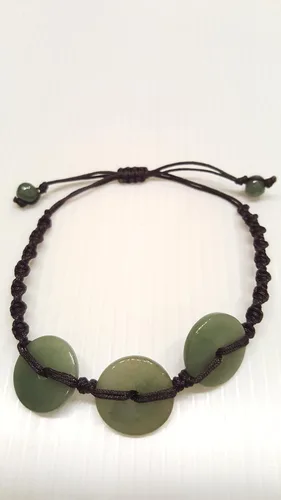 Vista 6 de Infinityee888 - Pulseras de cuentas de jade con moneda verde Feng Shui para hombres, mujeres, pulsera -BC01, Piedra