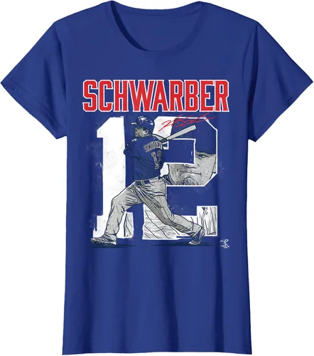 Vista 9 de Camiseta con número de jugador de Kyle Schwarber - Ropa, Azul / Patchwork, S