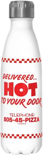 Vista 3 de Netflix Stranger Things Surfer Pizza - Botella de acero inoxidable, 17 onzas, multicolor