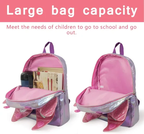 Vista 7 de Mochila para niños pequeños mochila mágica impermeable con bonitos animales para niños y niñas de 1 a 6 años Púrpura claro S-Butterfly Mochilas
