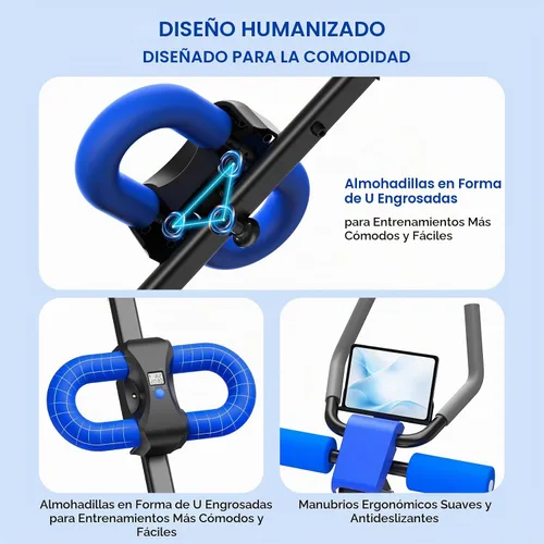 Vista 7 de Máquina de abdominales para gimnasio en casa, máquina de entrenamiento abdominal ajustable con 2 ajustes de inclinación y 5 niveles de altura