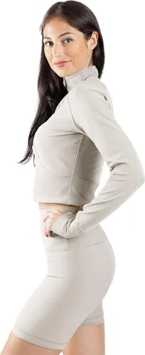 Vista 3 de 90 Degree By Reflex Chaqueta corta de manga larga con media cremallera para mujer Interlink