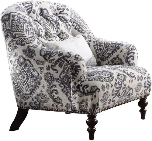 Vista 4 de ACME Saira - Sofá de dos plazas con 3 almohadas en tela gris claro