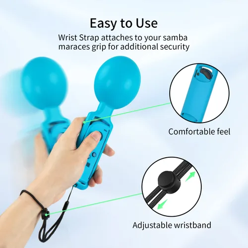 Vista 4 de Mviioe Empuñaduras para mando de interruptor compatibles con Samba de Amigo Party Central - Nintendo Switch, Samba Maracas (paquete de 2)
