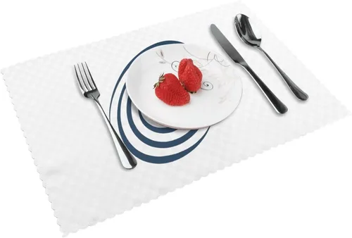 Vista 14 de Rectangular Placemats Set of 4, Heat Resistant Origami Fold Printed Kitchen Dining Table Mats