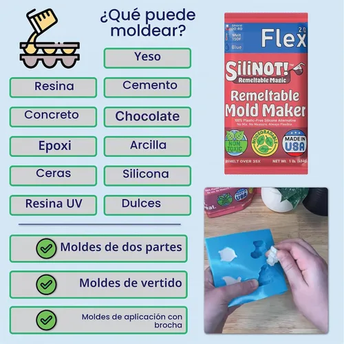 Vista 4 de Kit de fabricación de moldes de silicona refundible de 16 onzas. - Más fácil que el fabricante de moldes de silicona. Reutilizable 30 veces, sin