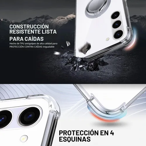 Vista 3 de Silverback - Carcasa transparente para Samsung Galaxy S23 con soporte de anillo