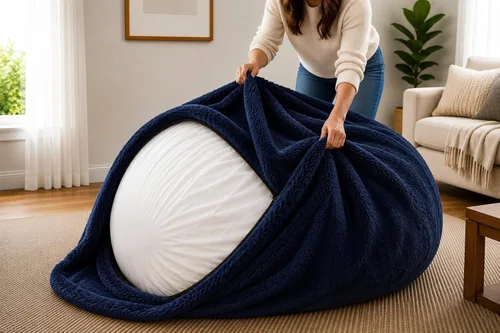 Vista 10 de ULTIMATE SACK Funda de repuesto para puf de 5 pies Gamuza burdeos Solo funda extraíble lavable borgoña ante