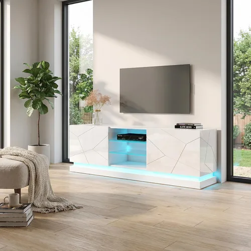 Vista 6 de Qiu Modern - Soporte de TV de 63 a 79 pulgadas (79 pulgadas)