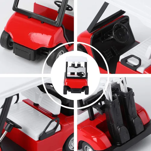 Vista 2 de 6 Pack Bundle: 4 ½ "Carrito de golf Modelo de metal fundido Juguete Vehículo (Rojo/Blanco/Azul)