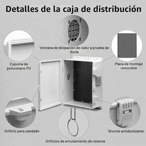 Vista 4 de Namunanee - Caja de conexiones eléctricas para exterior, recinto resistente al agua de ABS con panel de montaje interno y tapa con bisagras, 9.2" H
