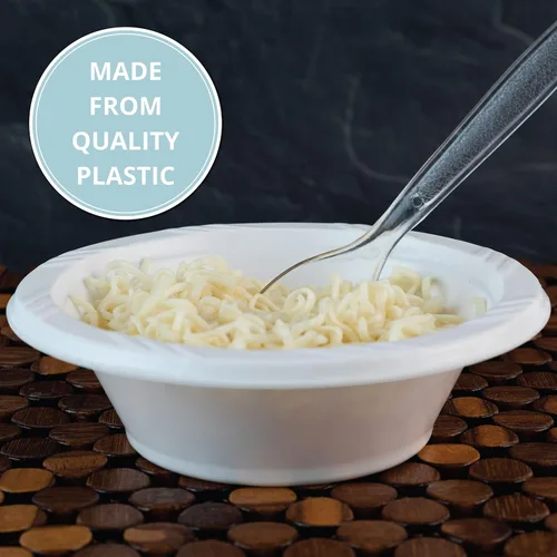 Vista 5 de Plasticpro Cucharas de té desechables de plástico transparente, utensilios pesados, paquete de 50