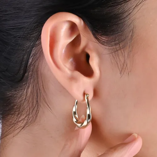 Vista 3 de Gempires - Aretes ligeros y gruesos, delicados y minimalistas, hipoalergénicos, chapados en oro, sin deslustre, diseño clásico, para uso diario