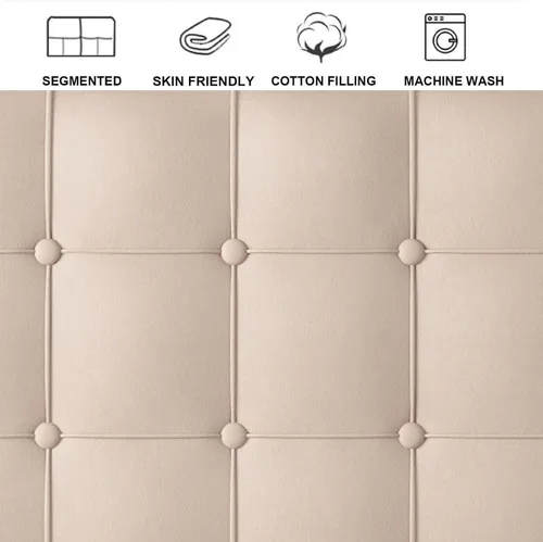 Vista 5 de Almohada de lectura con respaldo de cabecera rectangular, cojín de respaldo de cuña grande para reposo en cama, cojín extraíble para dormitorio