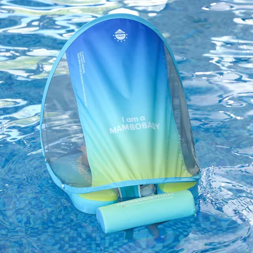 Vista 7 de Mambobaby Float Add Tail Flotador de natación para bebé/bebé con toldo, no inflable, sólido, mejorado, suave, impermeable, material de cuero