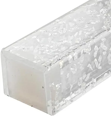 Vista 2 de Mezuzah Acrílico 4.7 in con Purpurina Plata