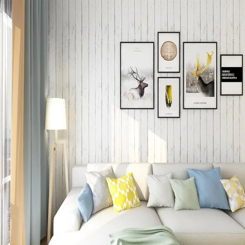 Vista 5 de Orgrimmar Papel tapiz autoadhesivo extraíble de madera de 236 x 17.8 pulgadas, papel tapiz autoadhesivo extraíble, película decorativa, panel