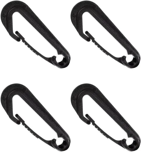 Vista 5 de Paracord Planet Gancho elástico sin alas – Ganchos de cuerda de choque resistentes de 1/4 pulgadas negro – Accesorios de camping y náutico