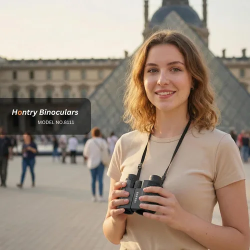 Vista 9 de Hontry Binoculares para adultos y niños, prismáticos compactos de 10 x 25 para observación de aves, teatro y conciertos, juegos de caza y deportes
