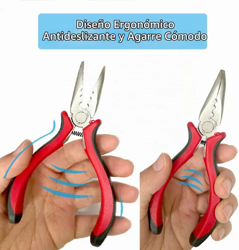 Vista 2 de Luwigs - Alicates de extensión de pelo con 3 agujeros, mini alicates para extensión de cabello Herramienta de metal resistente negro-rojo, fácil