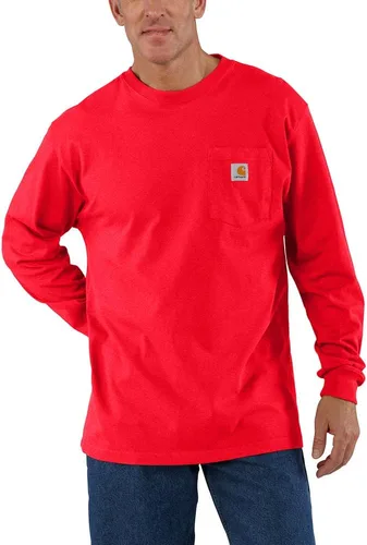 Vista 23 de Carhartt Camiseta de trabajo de manga larga con bolsillo para hombre Negro