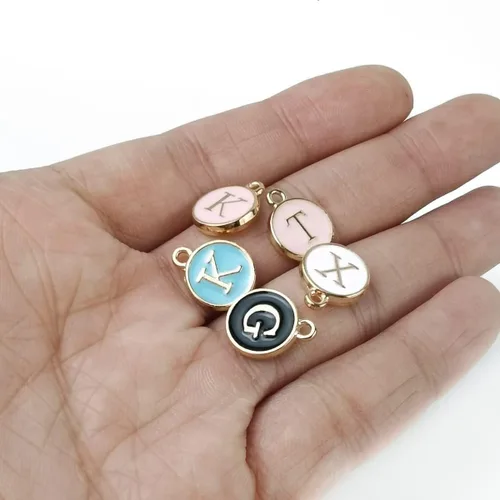 Vista 5 de NSBELL 104 dijes de letras para hacer joyas, dijes del alfabeto de doble cara para collar y pulsera