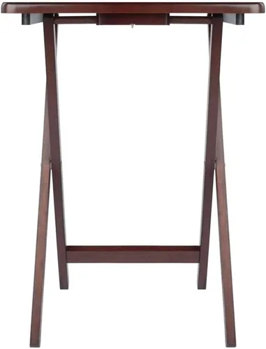 Vista 9 de Pemberly Row Mesa rectangular de madera maciza de transición para TV en nogal (juego de 4)