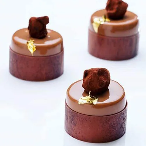 Vista 3 de Moldes de silicona cilíndricos altos para hornear pasteles de mousse, moldes de silicona 3D para hornear pasteles, brownie, molde de postre francés
