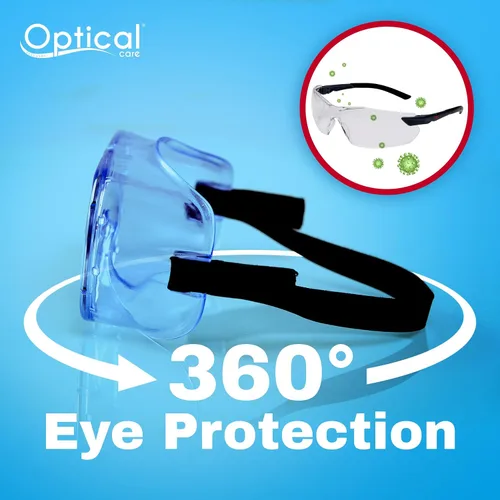 Vista 4 de Gafas de seguridad registradas por la FDA, antivaho que se adaptan sobre las gafas, resistentes a los arañazos, laboratorio, ciencia, química