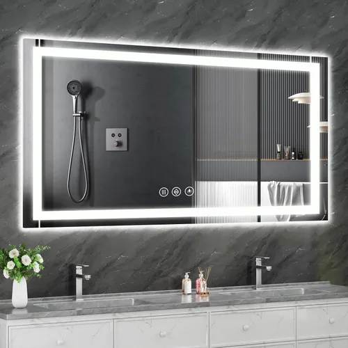 Vista 35 de Koonmi Espejo de baño LED 38x26 con luz, antivaho y 3