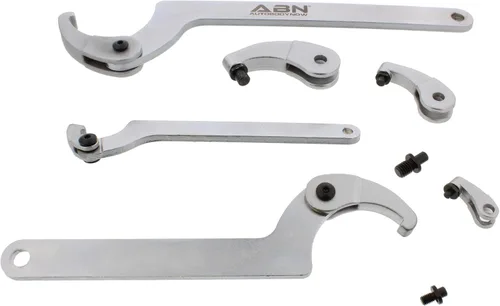 Vista 4 de ABN Juego de herramientas de llave inglesa ajustable de gancho y pasador, juego de 8 piezas - Bicicleta, bicicleta, collar de suspensión