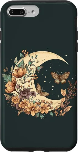 Vista 9 de Funda bohemia con diseño de luna creciente y mariposa para iPhone 15