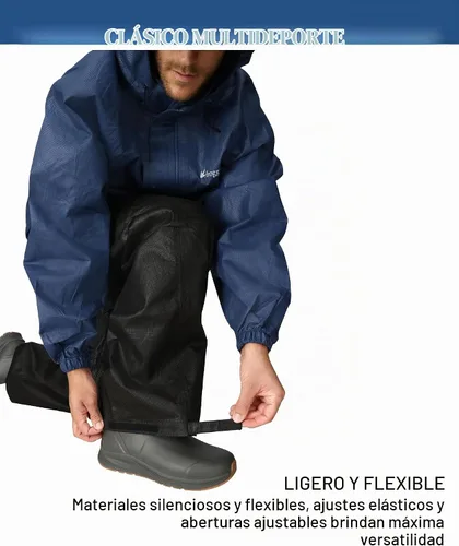 Vista 5 de FROGG TOGGS Traje de lluvia impermeable transpirable clásico de 3 capas para hombre, para todos los deportes Azul real/Negro