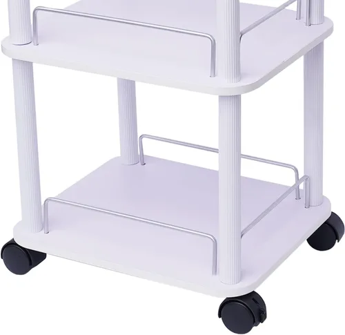 Vista 7 de Carrito rodante de 3 niveles, carrito utilitario, organizador de carrito de arte, carrito de servicio, fácil montaje para baño, habitación