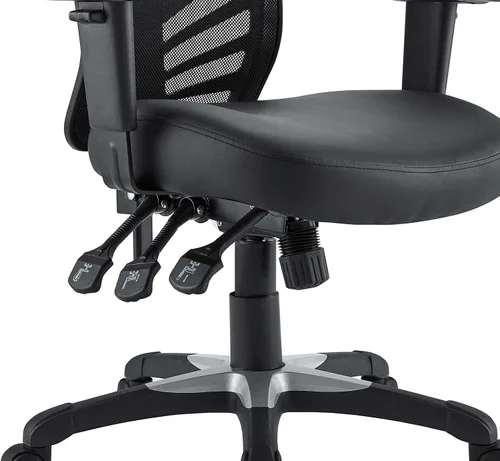 Vista 5 de Modway silla de oficina articulada, color verde, Vinilo, Vinilo negro