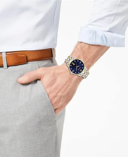 Vista 6 de Bulova Reloj clásico de acero inoxidable para hombre con diamantes y fecha de día