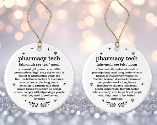 Vista 3 de Pharmacy Christmas Ornament for Pharmacy Tech Retirement
