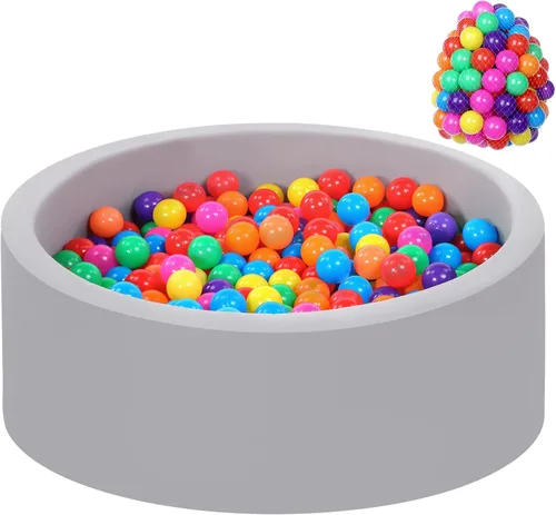 Vista 12 de Wilwolfer Piscina de bolas de espuma para bebés de Wilwolfer para niños pequeños: 47.2 x 13.8 pulgadas, piscina de bolas extra grande para niños