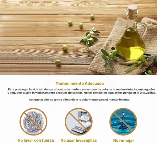 Vista 6 de WONDERFUL Tenedor de madera de olivo 100% natural, cubiertos de madera natural reutilizables de 7 pulgadas, hechos a mano, perfectos para postres