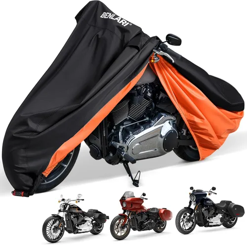 Vista 9 de Benlari Funda impermeable mejorada para motocicleta compatible con Sportster, Iron 883, Forty-Eight, Nightster Special, Superlow, Superlow 1200T