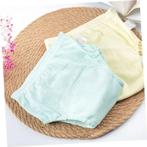Vista 9 de 2 pañales de algodón para niños y niñas, transpirables, lavables, fundas de pañales para niños y niñas, colores mezclados para entrenamiento y viajes