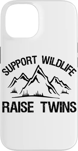 Vista 4 de Support Wildlife Raise Twins Funny Twin Mom Dad Gift Case for iPhone 17