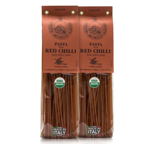 Vista 14 de Morelli Pasta italiana orgánica de ajo y albahaca Linguine - Pasta gourmet hecha a mano en pequeños lotes, sémola de trigo duro, Al Dente, pasta