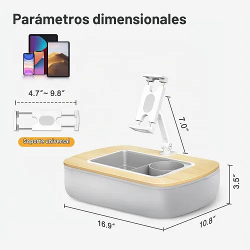Vista 7 de ERGONOV Soporte de almohada para tableta con tazón de aperitivo, soporte